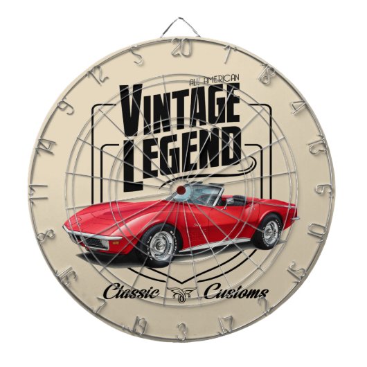 Eine rote Vintage Legende Dartscheibe (vorne)