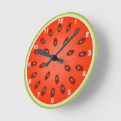 Eine Rote Wassermelone Runde Wanduhr (Winkel)
