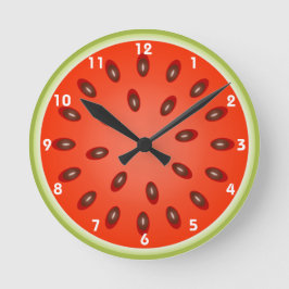 Eine Rote Wassermelone Runde Wanduhr