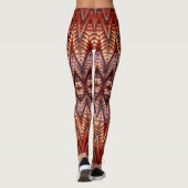 Eine rote Zickzack Textur "Ratti_Creative_Arts" Leggings (Rückseite)