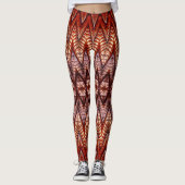 Eine rote Zickzack Textur "Ratti_Creative_Arts" Leggings (Vorderseite)
