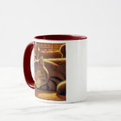 Eine rothaarige Katze schläft auf einem weichen Te Tasse (Vorderseite Links)