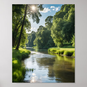 Eine ruhige Flusslandschaft Poster