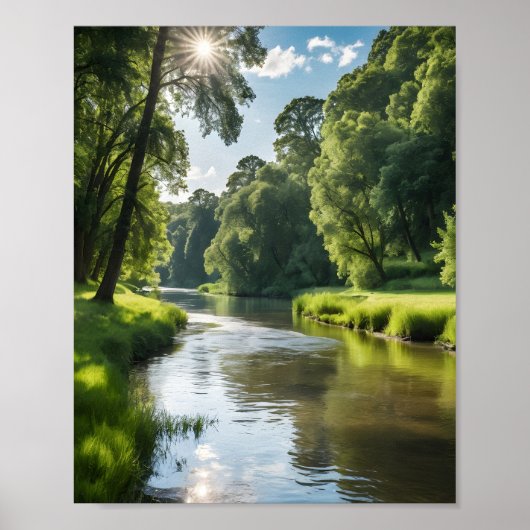 Eine ruhige Flusslandschaft Poster (Vorne)