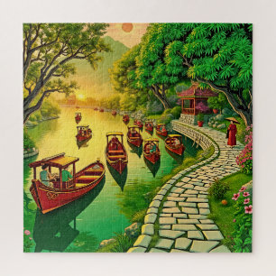 Eine ruhige Flusslandschaft Puzzle