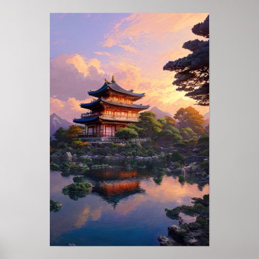 Eine ruhige Oase am Ufer des Flusses Poster (Vorne)