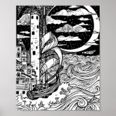 eine ruhige Strandhütte, die eine Printkunst ist Poster (Vorne)