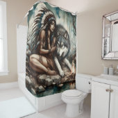 Eine ruhige Verbindung zwischen einem Indianer und Duschvorhang (Beispiel)