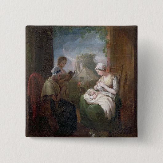 Eine ruhige Zeit, c.1810 (Öl auf Leinwand) Button (Vorderseite)