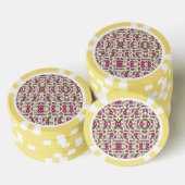 Eine runde dekorative Platte mit detailliertem flo Pokerchips (Stapel)