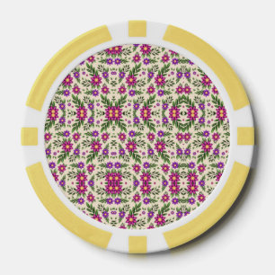 Eine runde dekorative Platte mit detailliertem flo Pokerchips