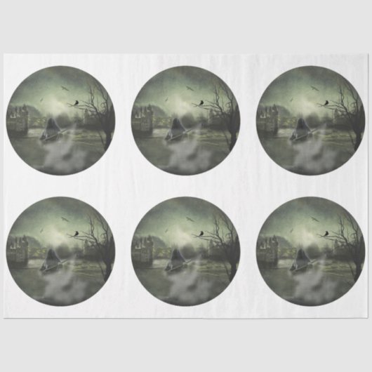 Eine runde gothische Halloween-Serie Design 8 Seidenpapier (Vorderseite)