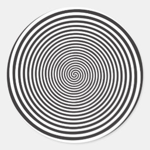 Eine runde Spirale in Schwarz Runder Aufkleber