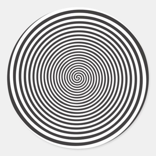 Eine runde Spirale in Schwarz Runder Aufkleber (Vorderseite)