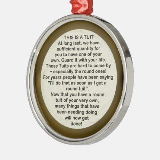 Eine runde Tuit ~ Verzierung Silbernes Ornament (Links)