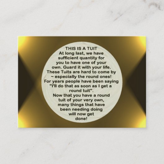 Eine rundes Tuit Kalender ~ mollige Visitenkarte (Vorderseite)