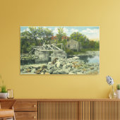 Eine rustikale Brücke in der Bucht von Perkins Leinwanddruck (Insitu (Wohnzimmer))