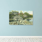 Eine rustikale Brücke in der Bucht von Perkins Leinwanddruck (Insitu (Holzboden))