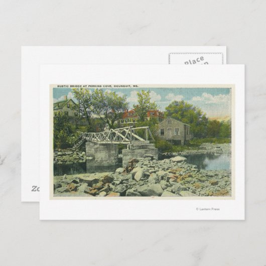 Eine rustikale Brücke in der Bucht von Perkins Postkarte (Vorne/Hinten)