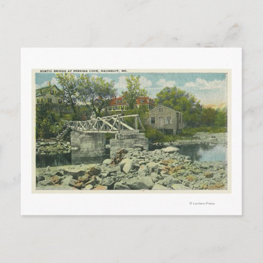 Eine rustikale Brücke in der Bucht von Perkins Postkarte (Vorderseite)