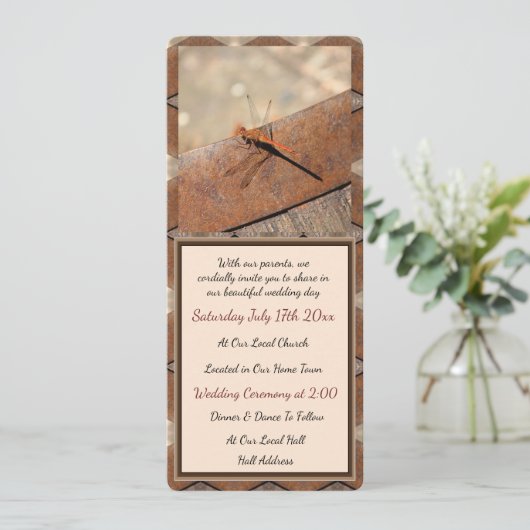 Eine rustikale Hochzeitsfeier Feiertagskarte (Stehend Vorderseite)