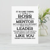 Eine Sache, Chef zu sein | Mentor | Leader Quote T Dankeskarte (Stehend Vorderseite)