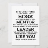 Eine Sache, Chef zu sein | Mentor | Leader Zitat Dankeskarte (Vorderseite)