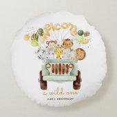 Eine Safari-Kinderdusche Rundes Kissen (Rückseite)