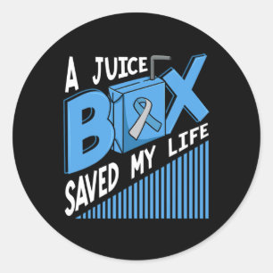 Eine Saftbox Rettete mein Lebensdiabetes von blaue Runder Aufkleber