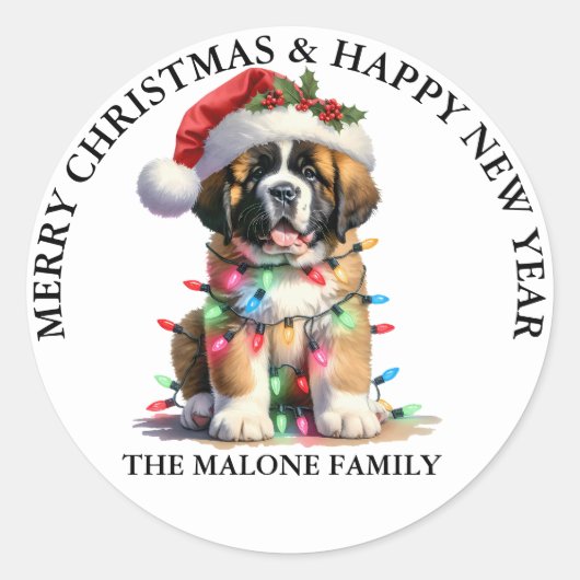 Eine Saint-Bernard Howl-Iday-Überraschung Runder Aufkleber (Vorderseite)