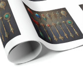 Eine Sammlung alter Dartpfeile Geschenkpapier (Rolleneckpunkt)