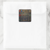 Eine Sammlung alter Dartpfeile Quadratischer Aufkleber (Tasche)