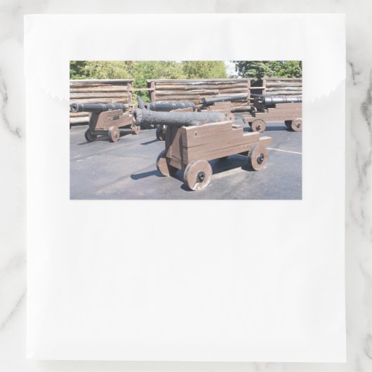 Eine Sammlung von Cannons Rechteckiger Aufkleber (Tasche)