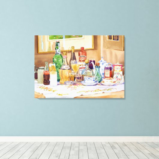 Eine Sammlung von Getränken Leinwanddruck (Insitu (Holzboden))
