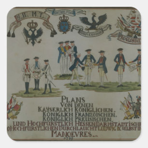 Eine Sammlung von Manövrierplänen Quadratischer Aufkleber