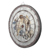 Eine Sammlung von Muscheln auf einem Sand-Dartboar Dartscheibe (Vorderseite rechts)