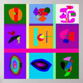 Eine Sammlung von neun Abstrakten Miniaturen 24 Poster