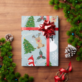 Eine Sammlung von Weihnachtsbildern Geschenkpapier