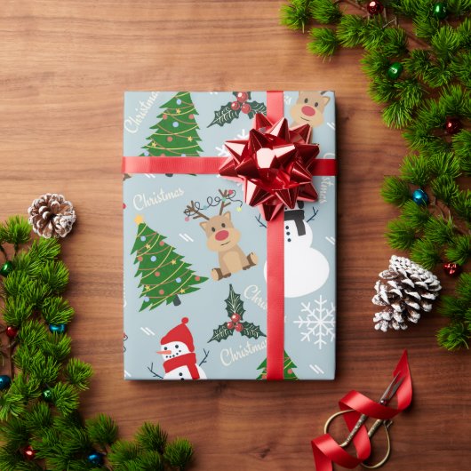 Eine Sammlung von Weihnachtsbildern Geschenkpapier (Feiertagsgeschenk)