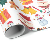 Eine Sammlung von Weihnachtsbildern Geschenkpapier (Rolleneckpunkt)