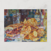 Eine Sandwich- und Chips-Collage Postkarte (Vorderseite)