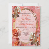 Eine sanfte Farbe der Peach Fuzz Blume Einladung (Vorderseite)