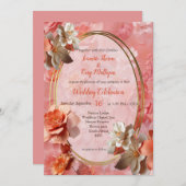 Eine sanfte Farbe der Peach Fuzz Blume Einladung (Vorne/Hinten)