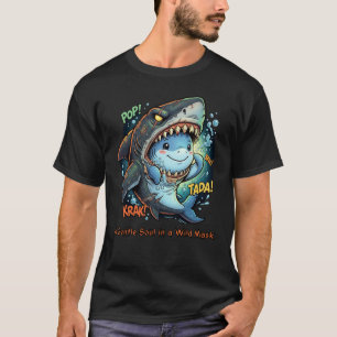 Eine sanfte Seele in einer wilden Maske Süßer Hai T-Shirt