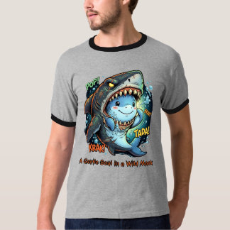 Eine sanfte Seele in einer wilden Maske Süßer Hai T-Shirt