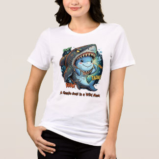 Eine sanfte Seele in einer wilden Maske Süßer Hai Tri-Blend Shirt