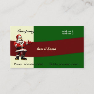 Eine Santa Business Card mieten Visitenkarte