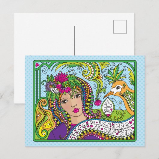 Eine saubere spät_ Postkarte (Vorne/Hinten)