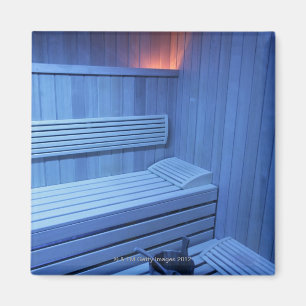 Eine Sauna im blauen Licht, Schweden Magnet