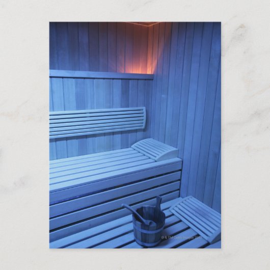 Eine Sauna im blauen Licht, Schweden Postkarte (Vorderseite)